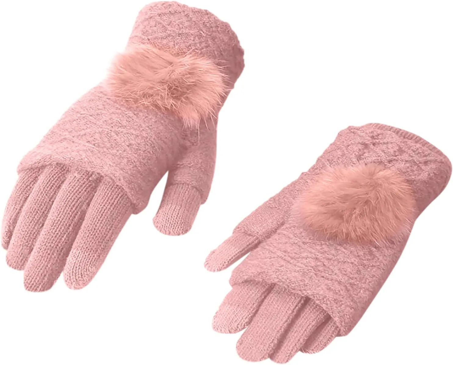 Women's Winter Gloves Touchscreen Texting Knit Glove Elastic Thermal Warm for Cold Weather Thermal Gloves Men