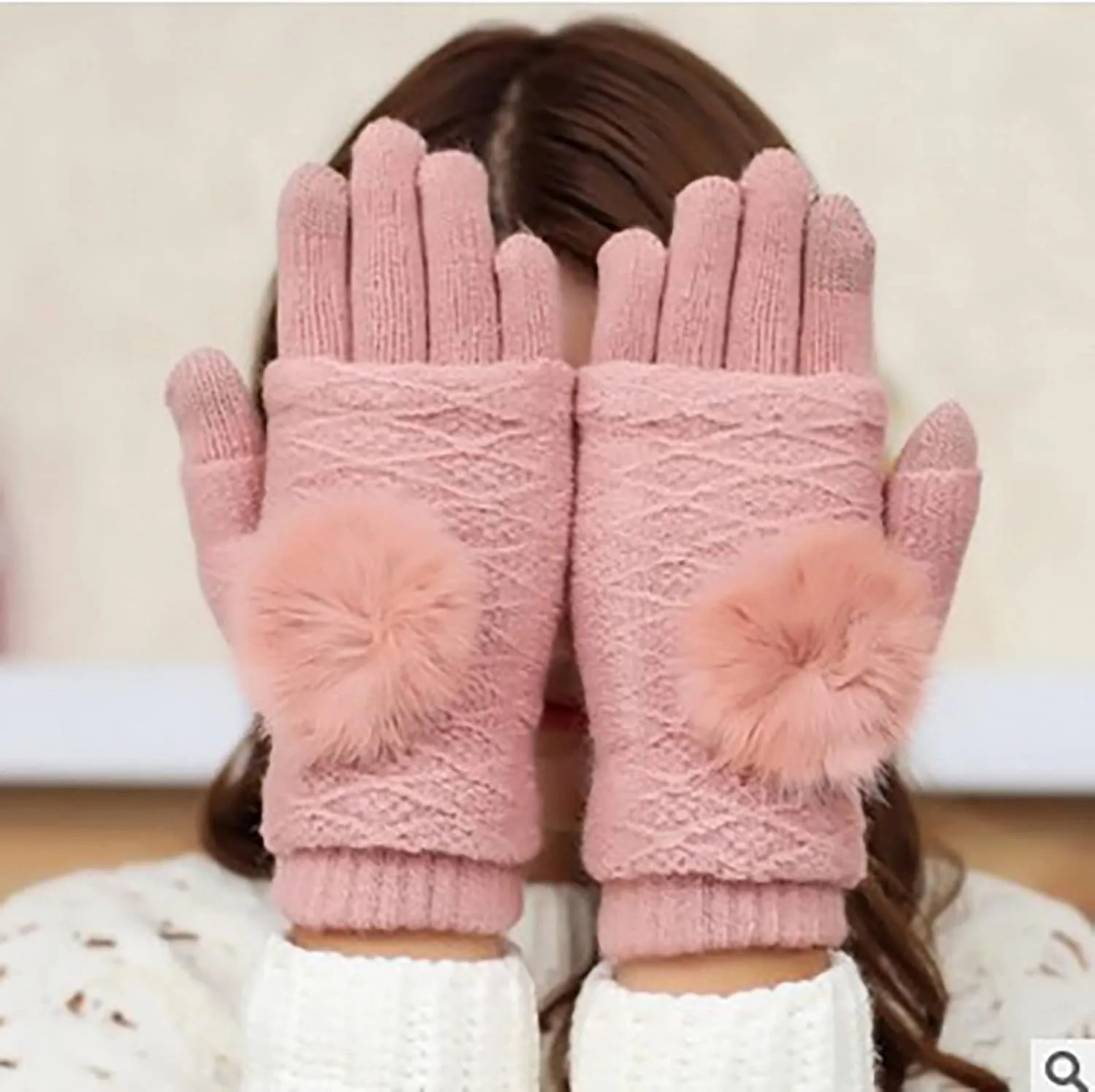 Women's Winter Gloves Touchscreen Texting Knit Glove Elastic Thermal Warm for Cold Weather Thermal Gloves Men