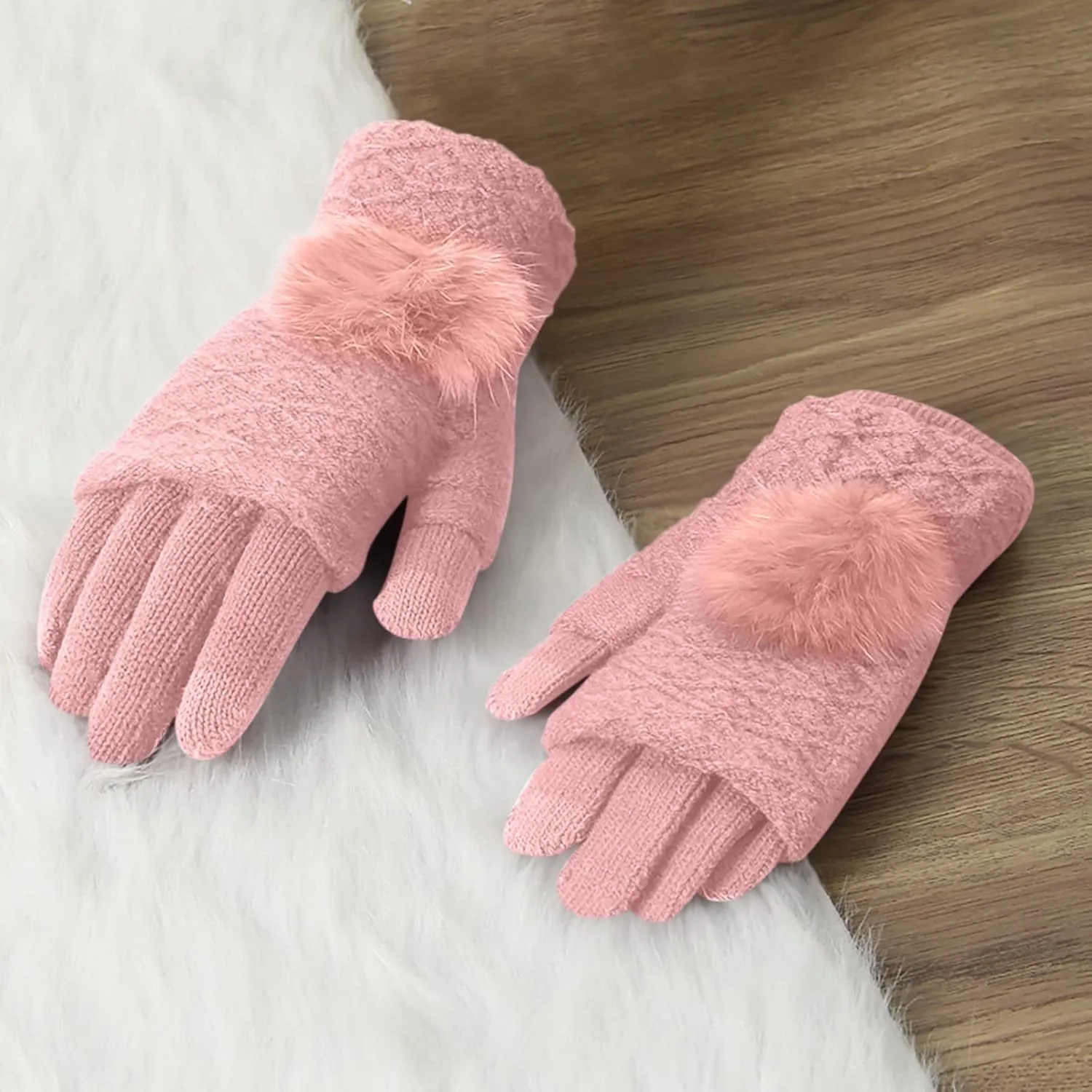 Women's Winter Gloves Touchscreen Texting Knit Glove Elastic Thermal Warm for Cold Weather Thermal Gloves Men