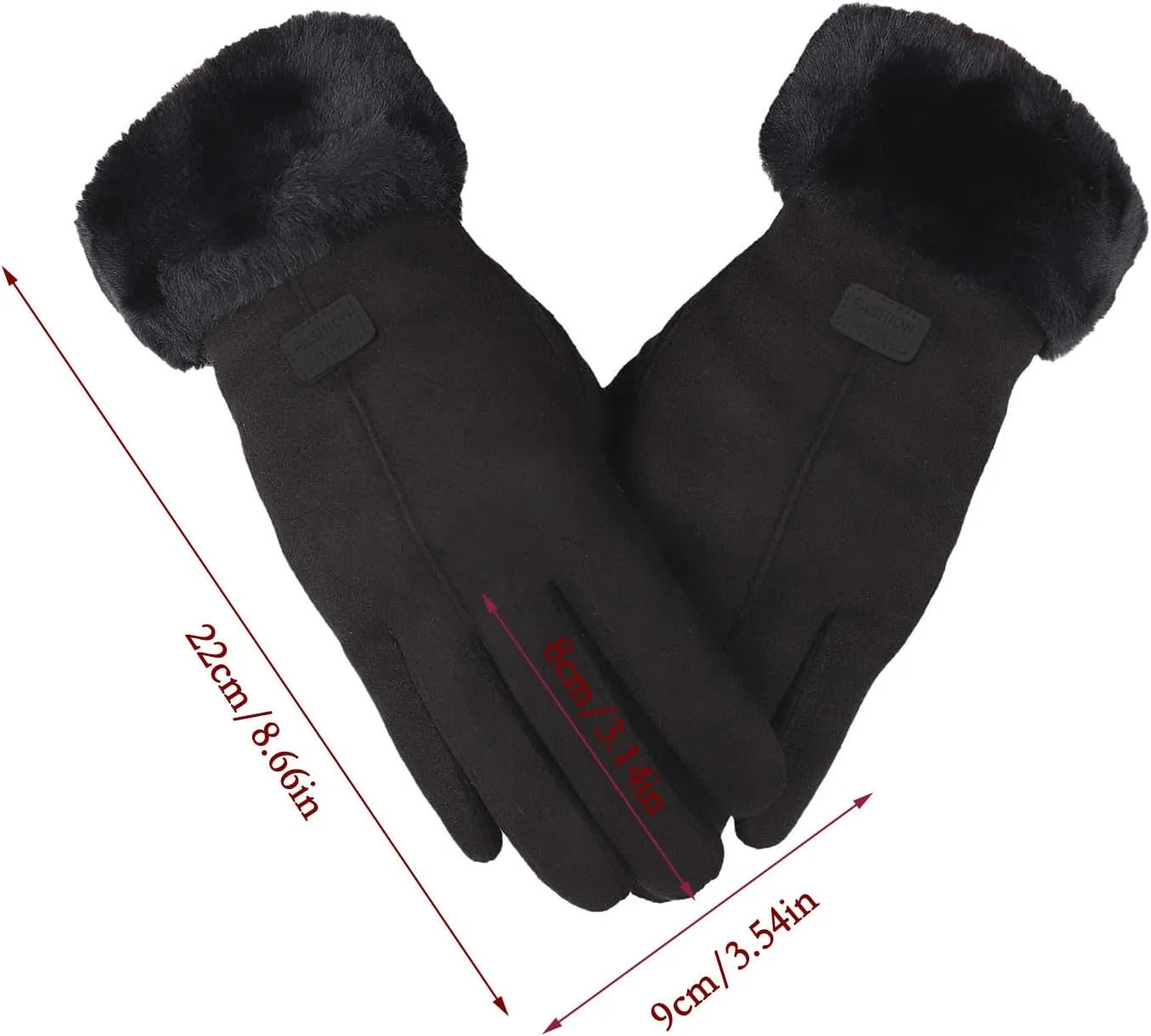 Womens Winter Touchscreen Gloves Warm Lined Plush Touchscreen Texting Thermal Glove Solid Dress Gloves