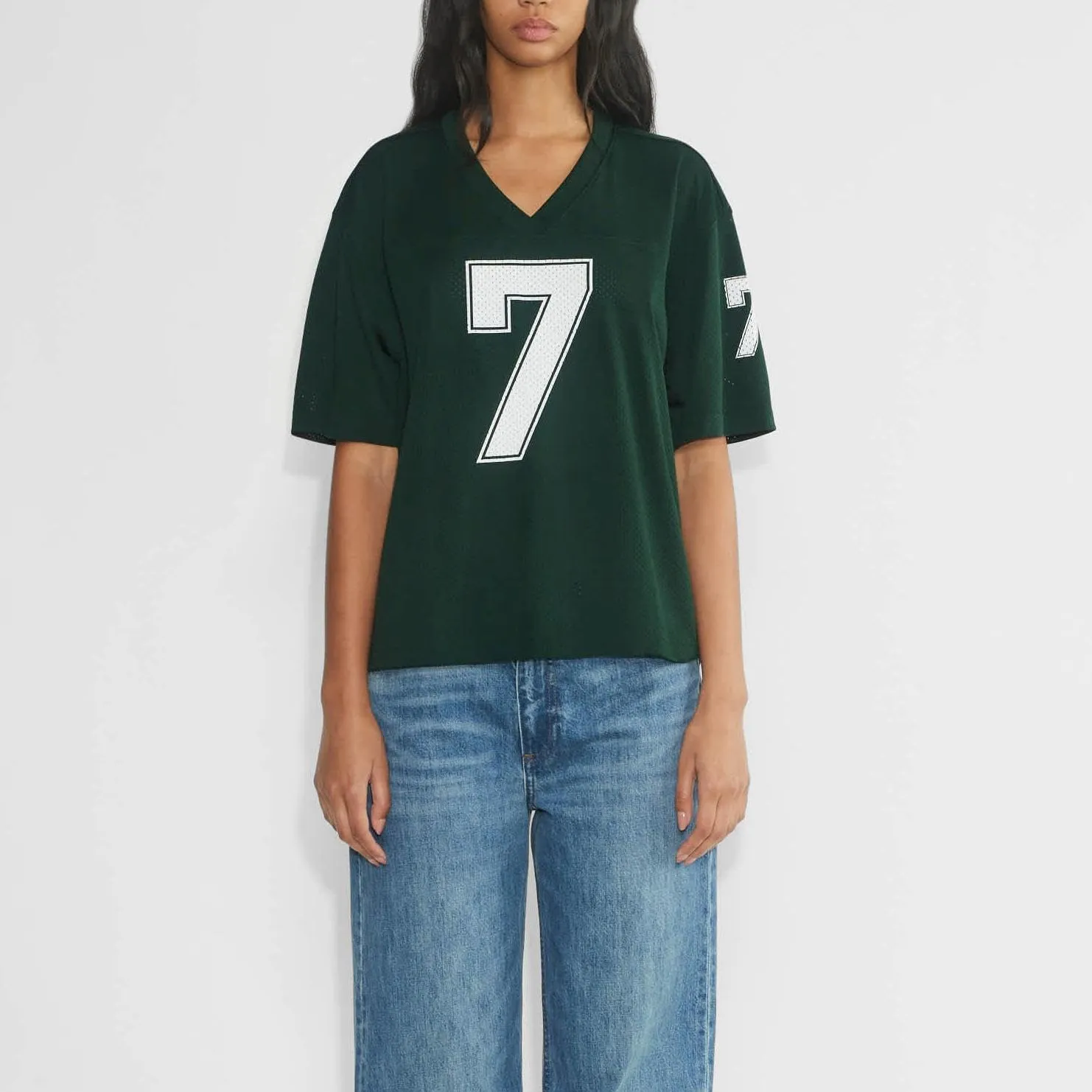 Womens Y2k Graphic Oversized Jersey Tees Summer Short Sleeve Number Graphic Shirts Mesh Grunge Top Coquette Clothes