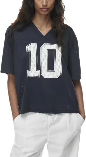 Womens Y2k Graphic Oversized Jersey Tees Summer Short Sleeve Number Graphic Shirts Mesh Grunge Top Coquette Clothes