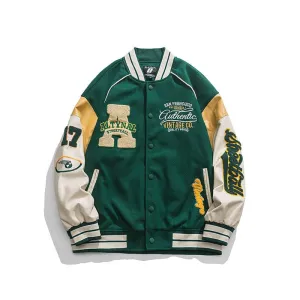 xiangtuibao American letter shape embroidered baseball uniform autumn couple bf jacket men's street loose long-sleeved hooded jacket men