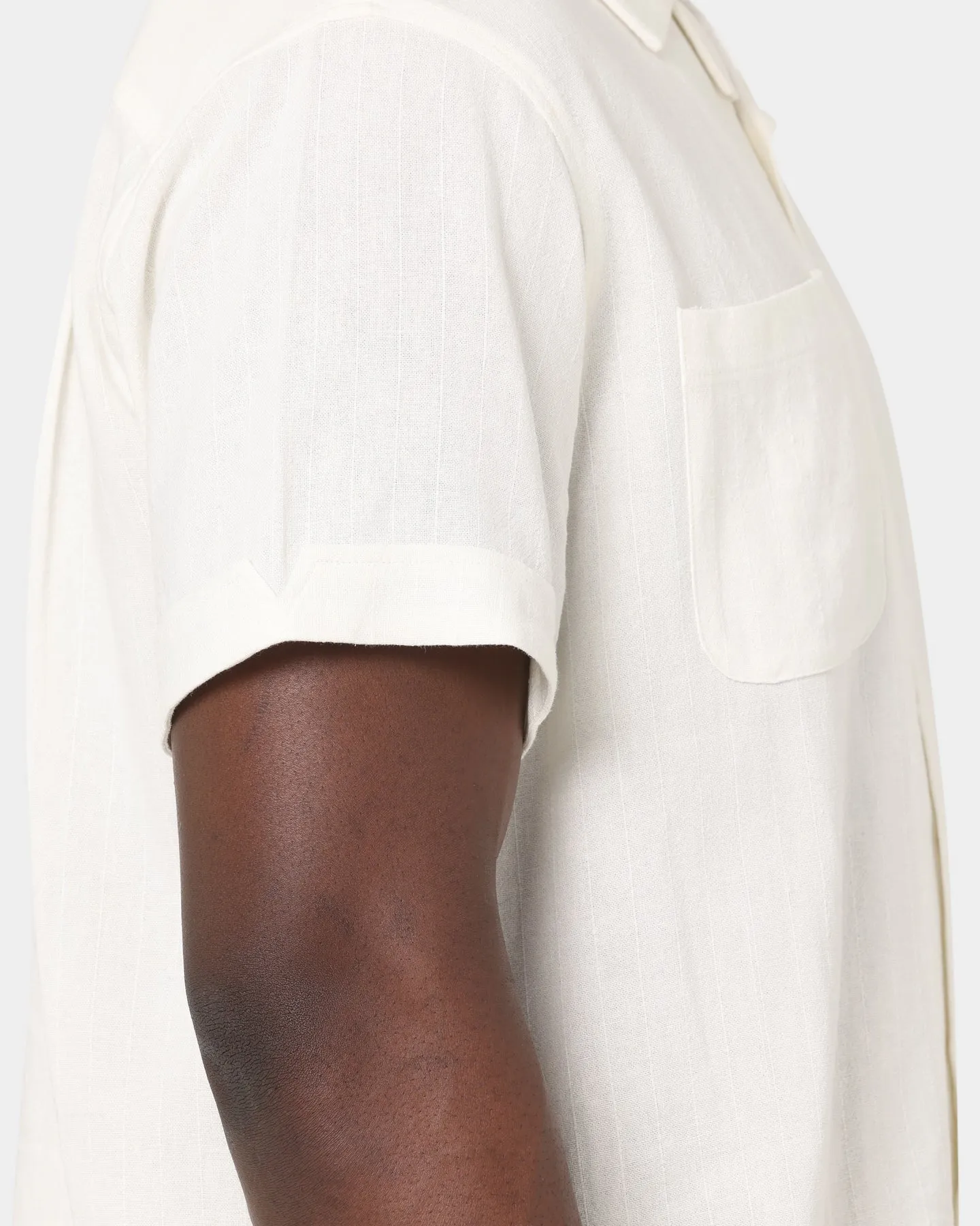 XXIII Striped Cotton Button Up Shirt Organic White