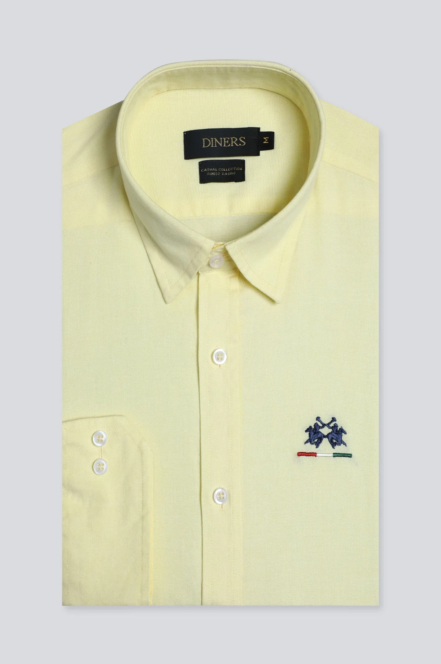 Yellow Plain Casual Shirt