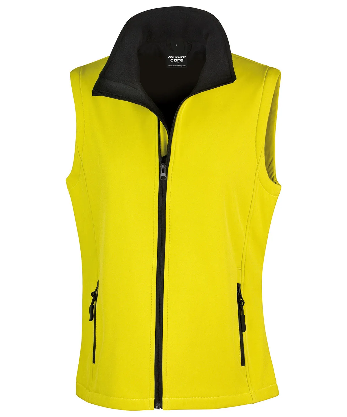 Yellow/Black - Women's printable softshell bodywarmer