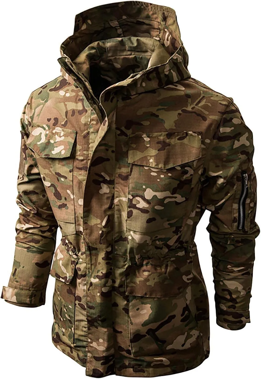 Ymosrh Men's Jacket Coat with Hood Lightweight Waterproof Jacket Raincoat for Hiking Travel Tactical Jackets, S-2XL