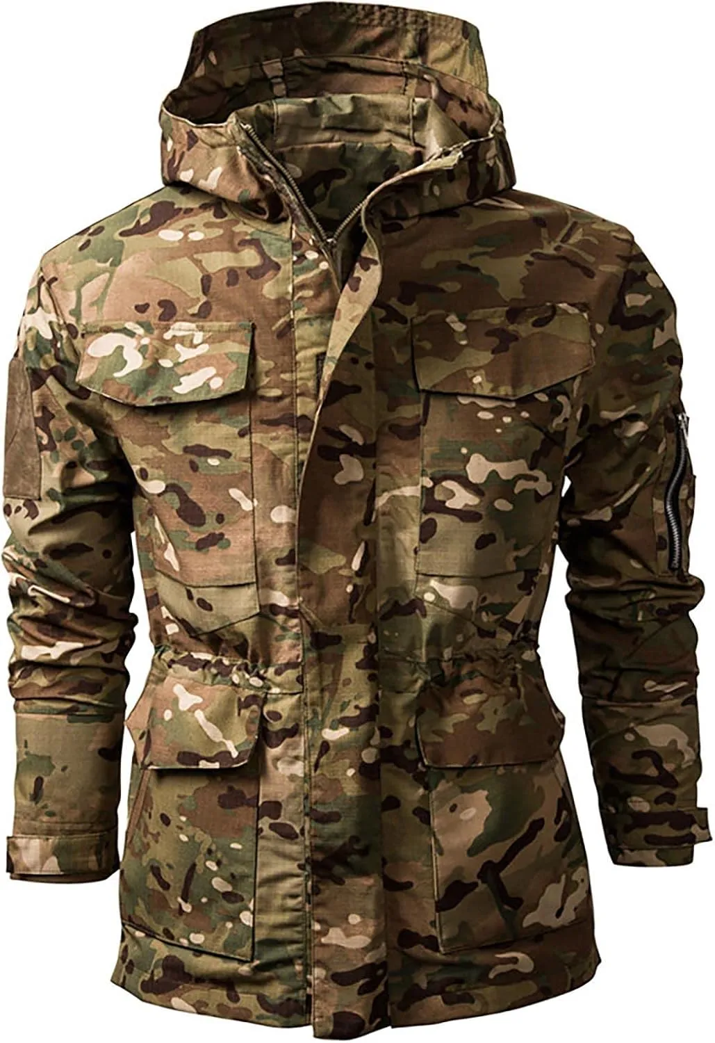 Ymosrh Men's Jacket Coat with Hood Lightweight Waterproof Jacket Raincoat for Hiking Travel Tactical Jackets, S-2XL