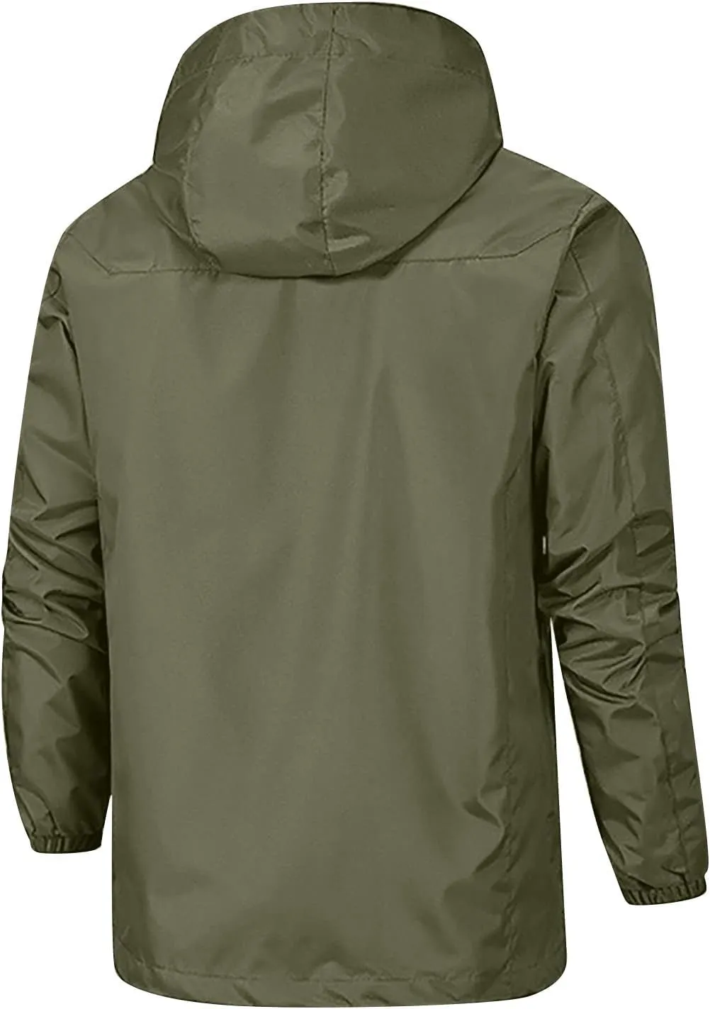 Ymosrh Men's Light Rain Jacket Raincoat With Hood Outdoor Shell Jacket Hiking Windbreaker Coats And Jackets, XL-5XL