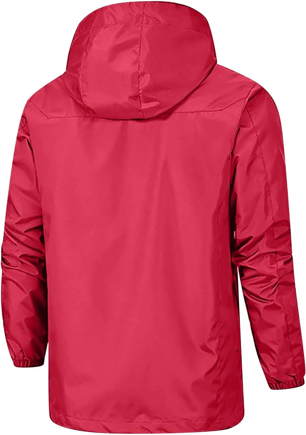Ymosrh Men's Light Rain Jacket Raincoat With Hood Outdoor Shell Jacket Hiking Windbreaker Coats And Jackets, XL-5XL