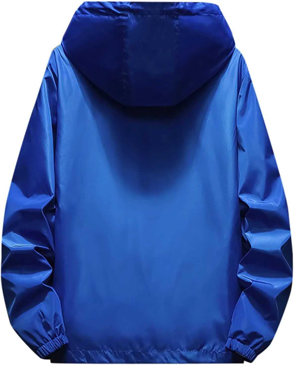 Ymosrh Men's Waterproof Jacket Casual Lightweight Full Zip Windproof Anorak Hoodie Rain Jackets Windbreaker, M-7XL