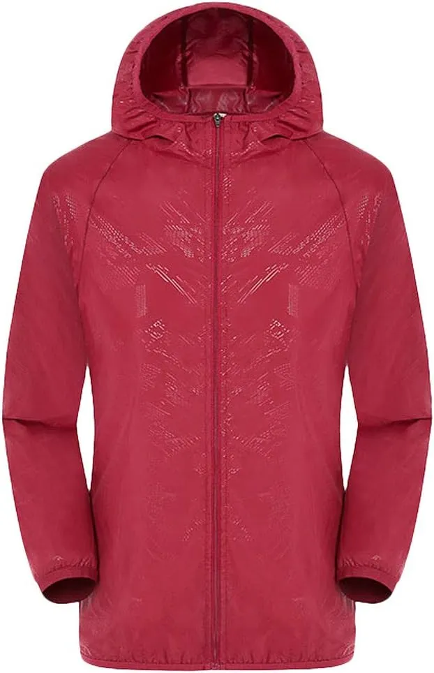 Ymosrh Rain Jacket, with Hood Lightweight Waterproof Jacket Raincoat for Golf Cycling Windbreaker Men's Jacket Mens Black Jackets Men S Big and Tall Chamarra Impermeable Coats Overcoat (3XL, Red)