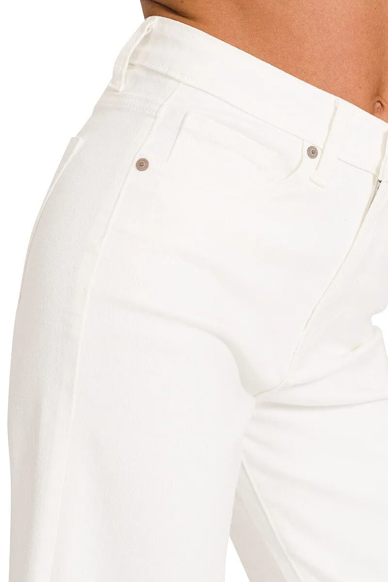 Zenana High Rise Wide Leg Cropped Denim Jeans