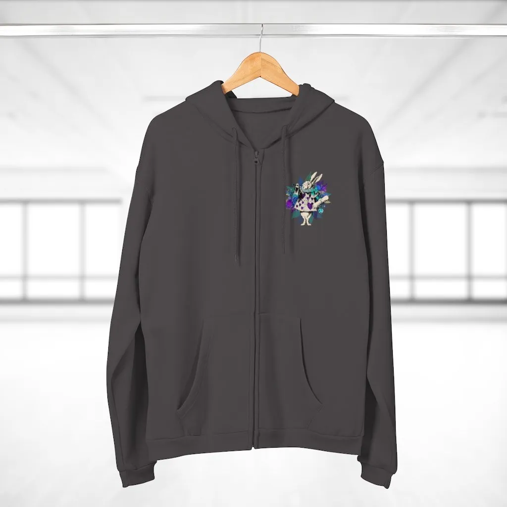 Zip Up Hoodie (Fleece Inside)-Alice in Wonderland 25 Purple Series