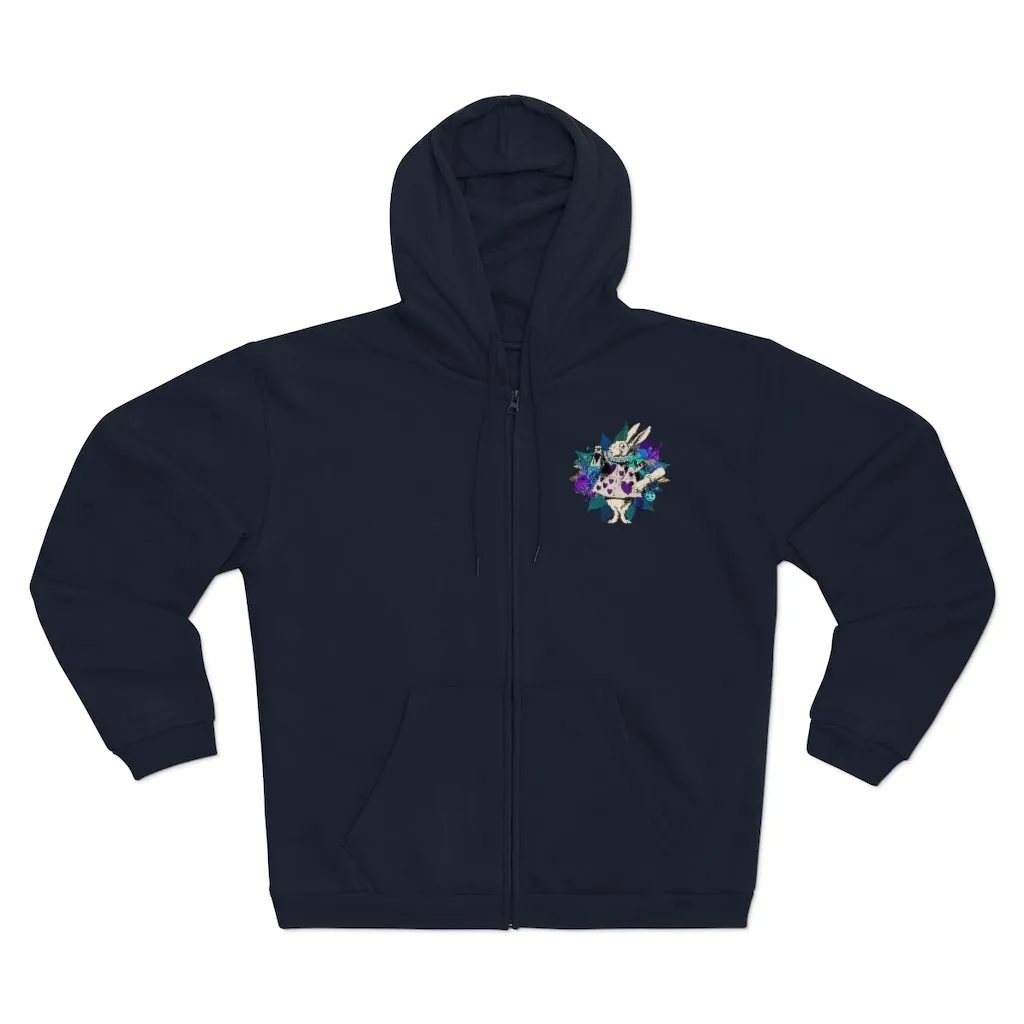 Zip Up Hoodie (Fleece Inside)-Alice in Wonderland 25 Purple Series