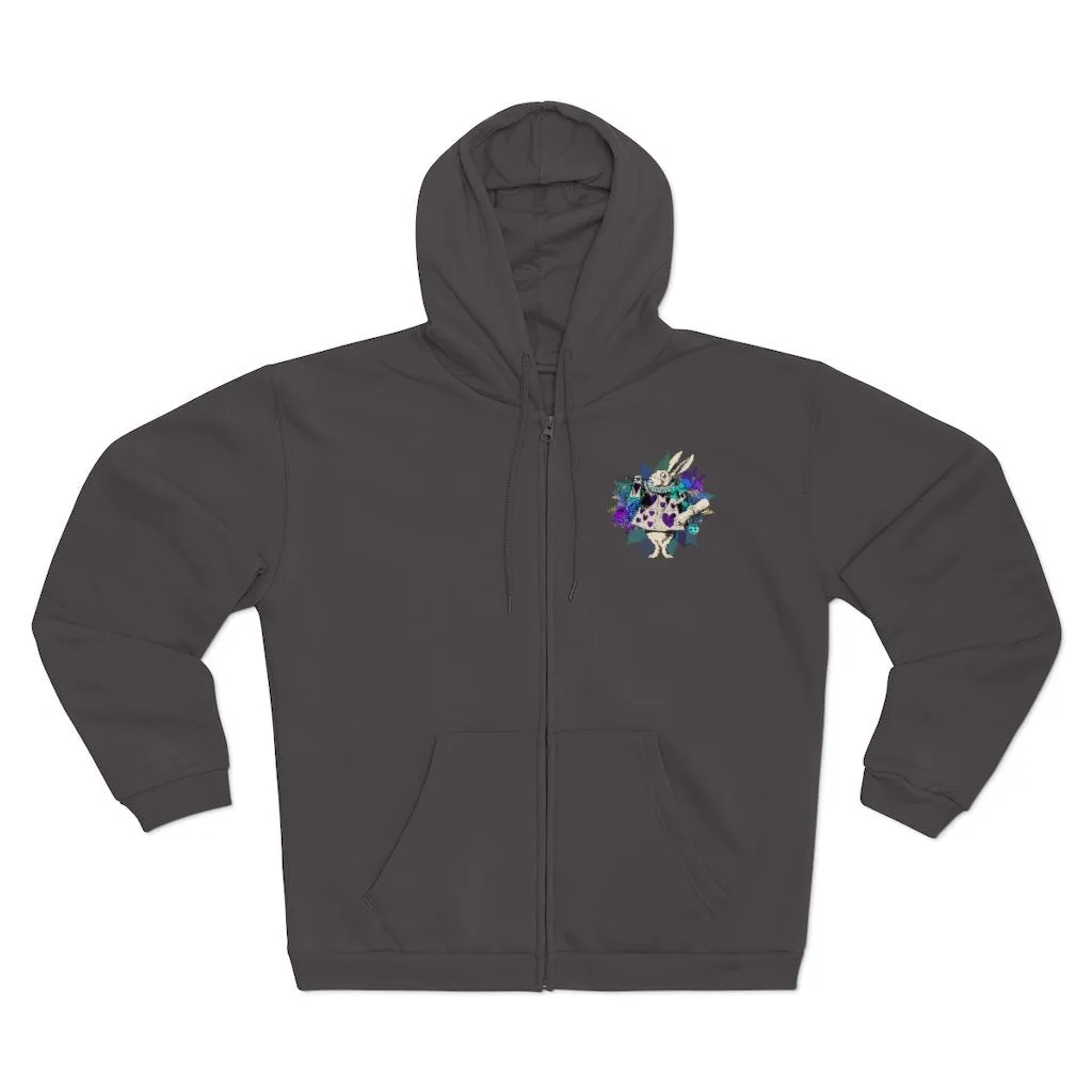 Zip Up Hoodie (Fleece Inside)-Alice in Wonderland 25 Purple Series