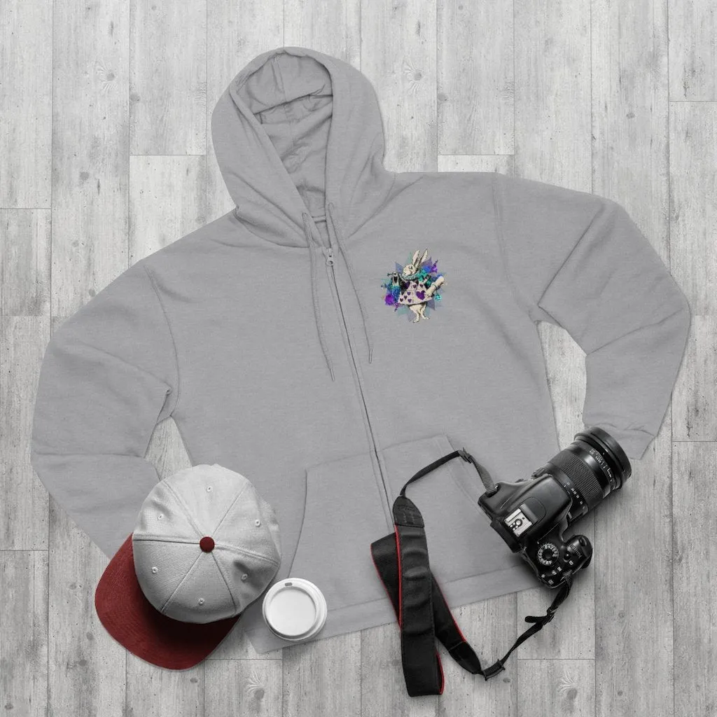 Zip Up Hoodie (Fleece Inside)-Alice in Wonderland 25 Purple Series
