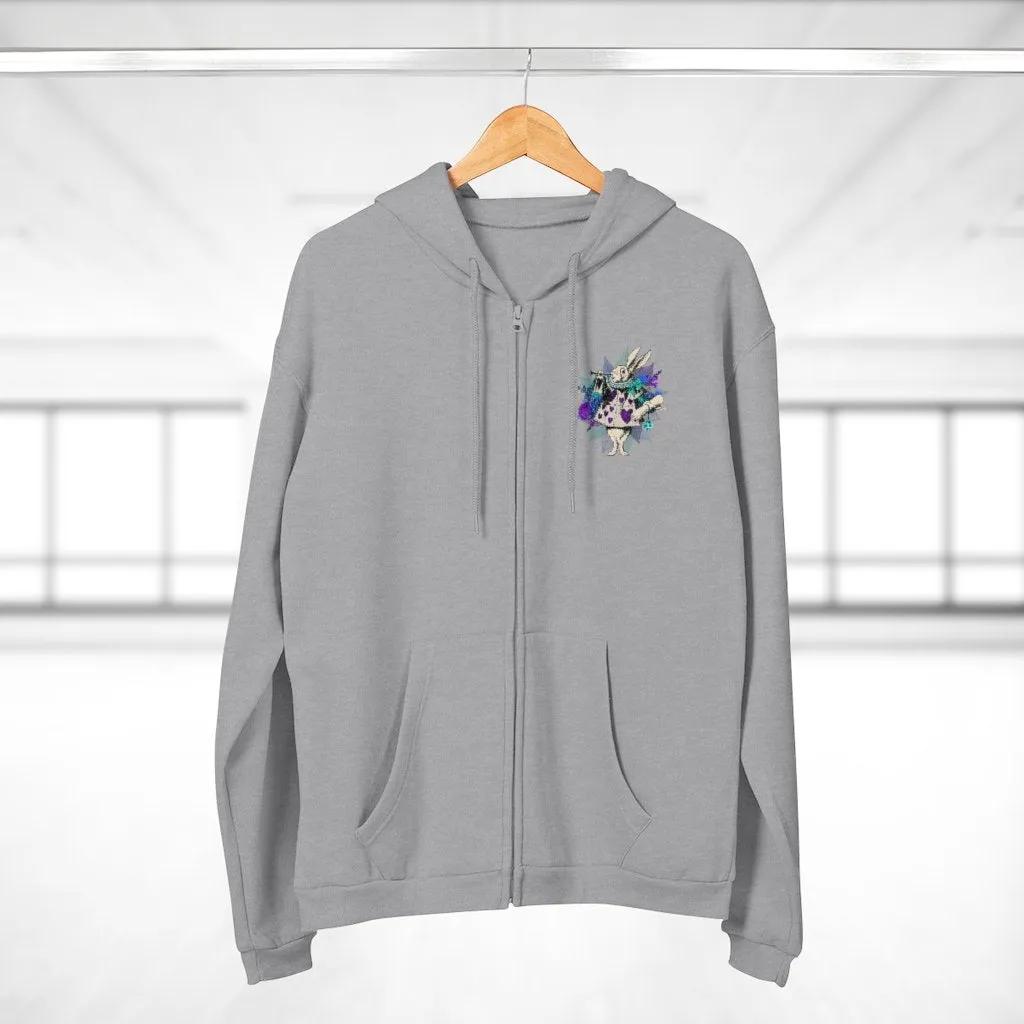 Zip Up Hoodie (Fleece Inside)-Alice in Wonderland 25 Purple Series