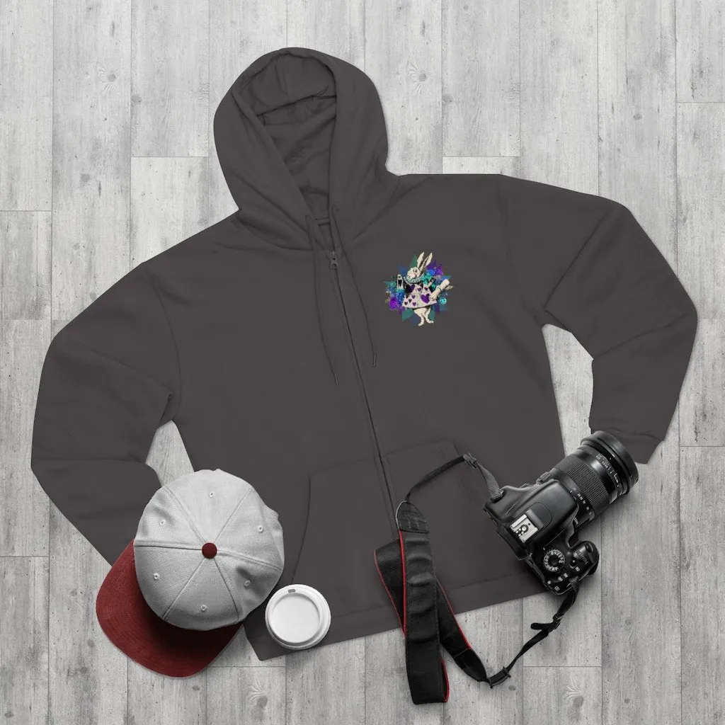 Zip Up Hoodie (Fleece Inside)-Alice in Wonderland 25 Purple Series