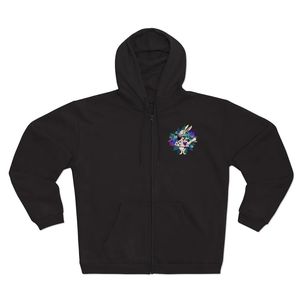 Zip Up Hoodie (Fleece Inside)-Alice in Wonderland 25 Purple Series
