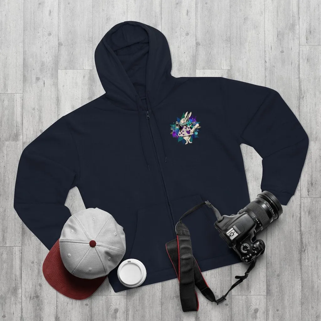 Zip Up Hoodie (Fleece Inside)-Alice in Wonderland 25 Purple Series
