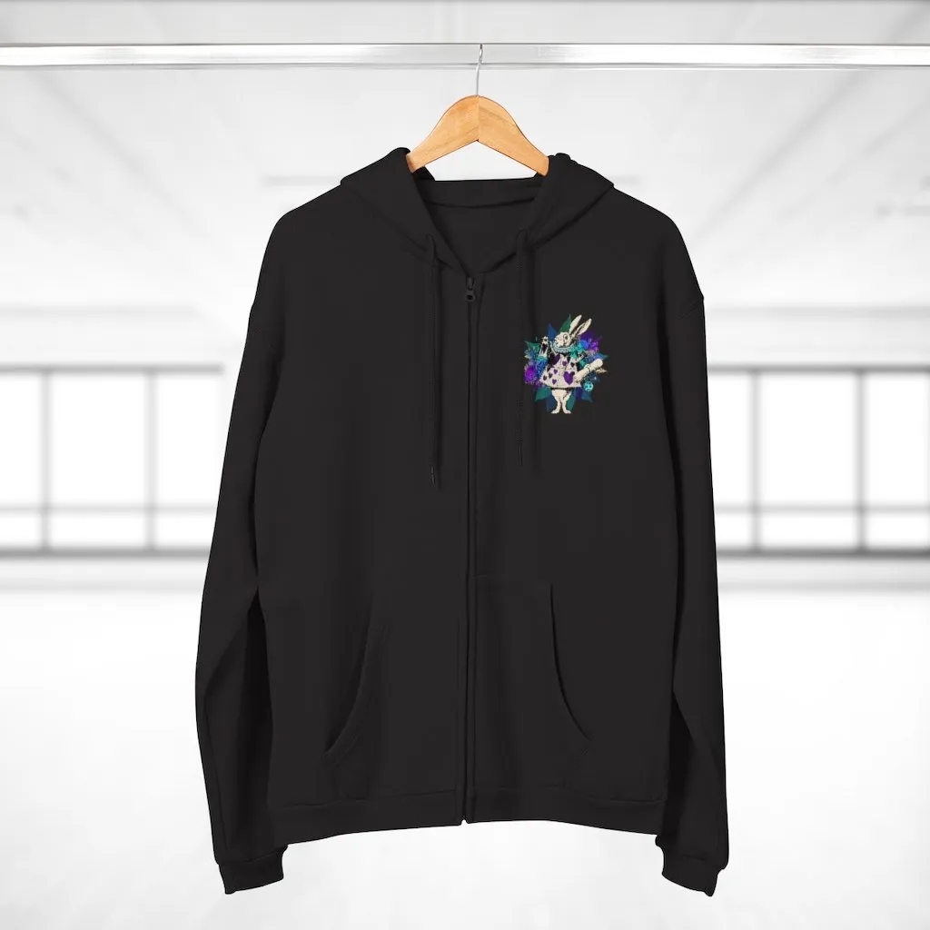 Zip Up Hoodie (Fleece Inside)-Alice in Wonderland 25 Purple Series