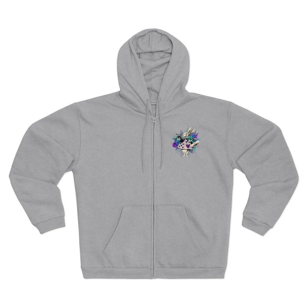 Zip Up Hoodie (Fleece Inside)-Alice in Wonderland 25 Purple Series