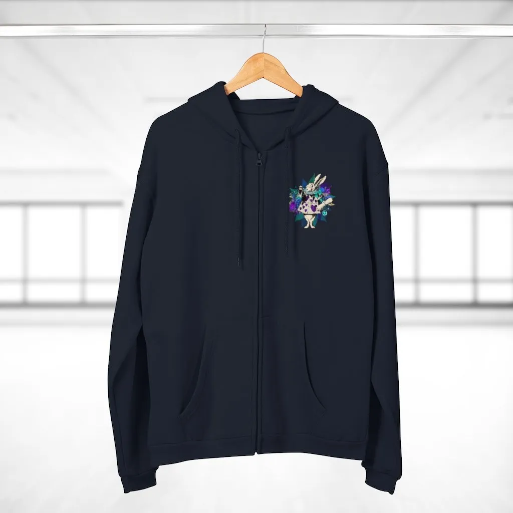 Zip Up Hoodie (Fleece Inside)-Alice in Wonderland 25 Purple Series