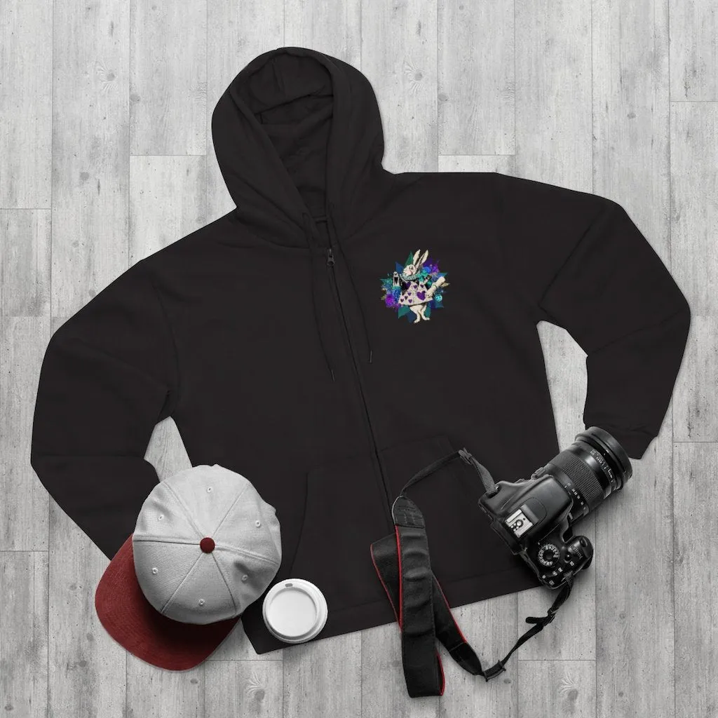 Zip Up Hoodie (Fleece Inside)-Alice in Wonderland 25 Purple Series