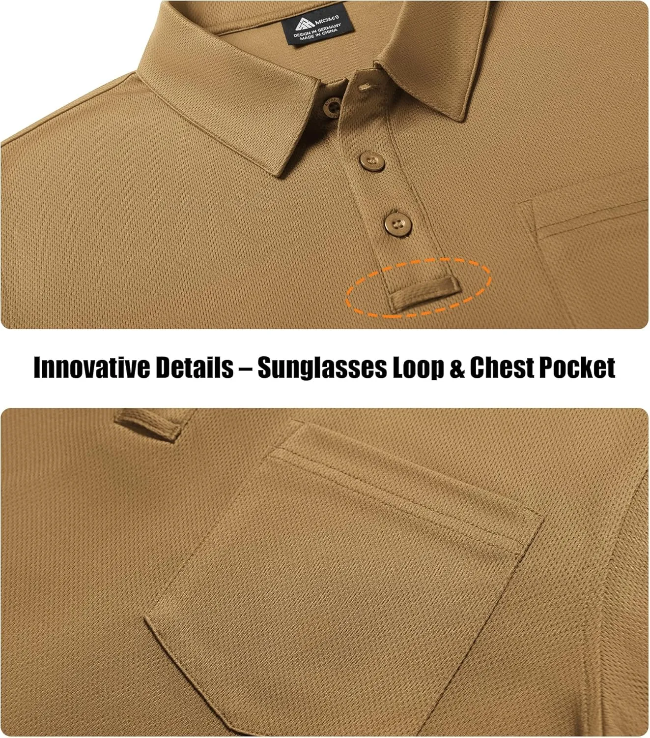 ZITY 3 Pack Long Sleeve Polo Shirts for Men with Pocket Moisture Wicking Outdoor Workwear Office Casual Collared Shirts Fall