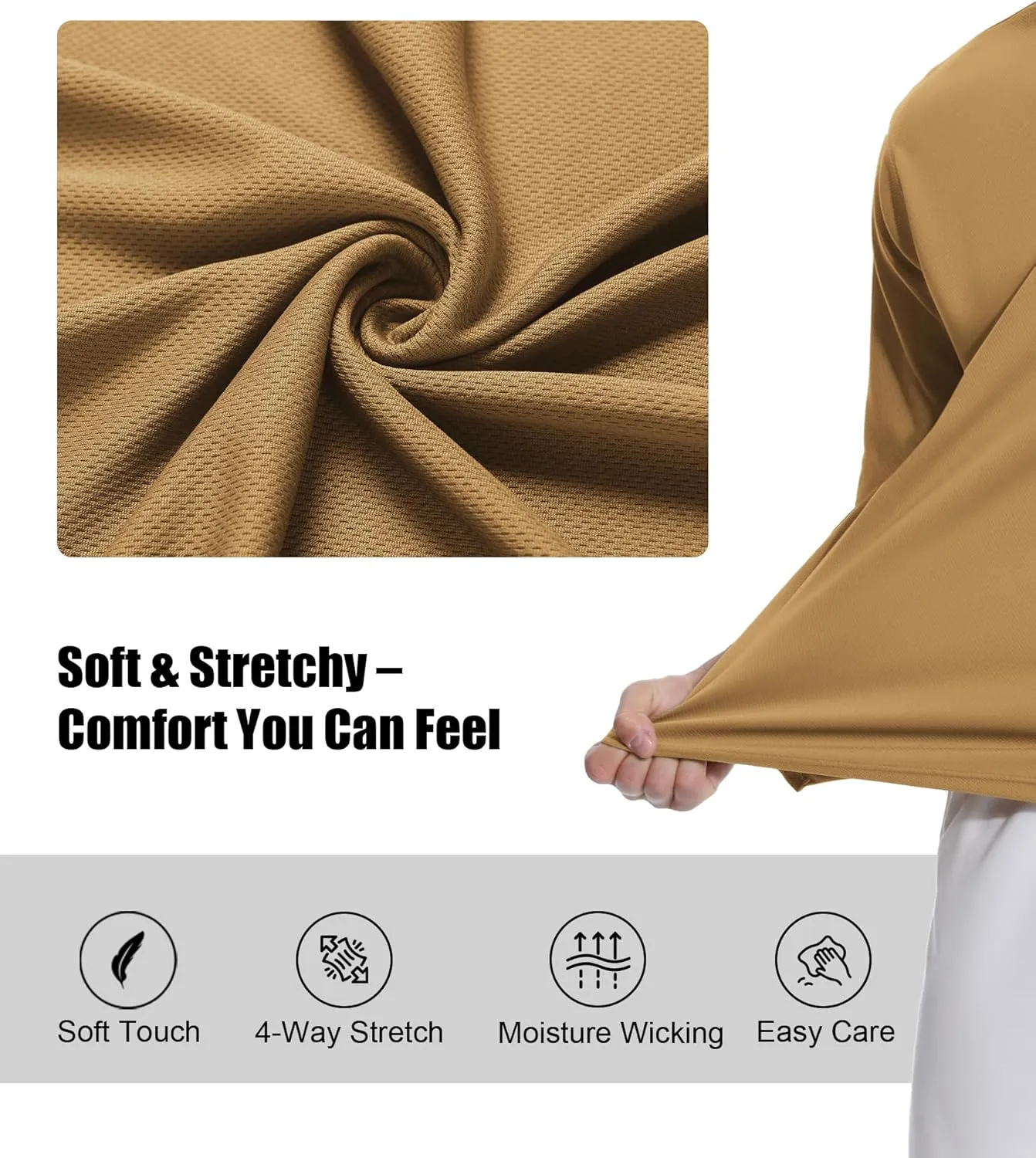 ZITY 3 Pack Long Sleeve Polo Shirts for Men with Pocket Moisture Wicking Outdoor Workwear Office Casual Collared Shirts Fall