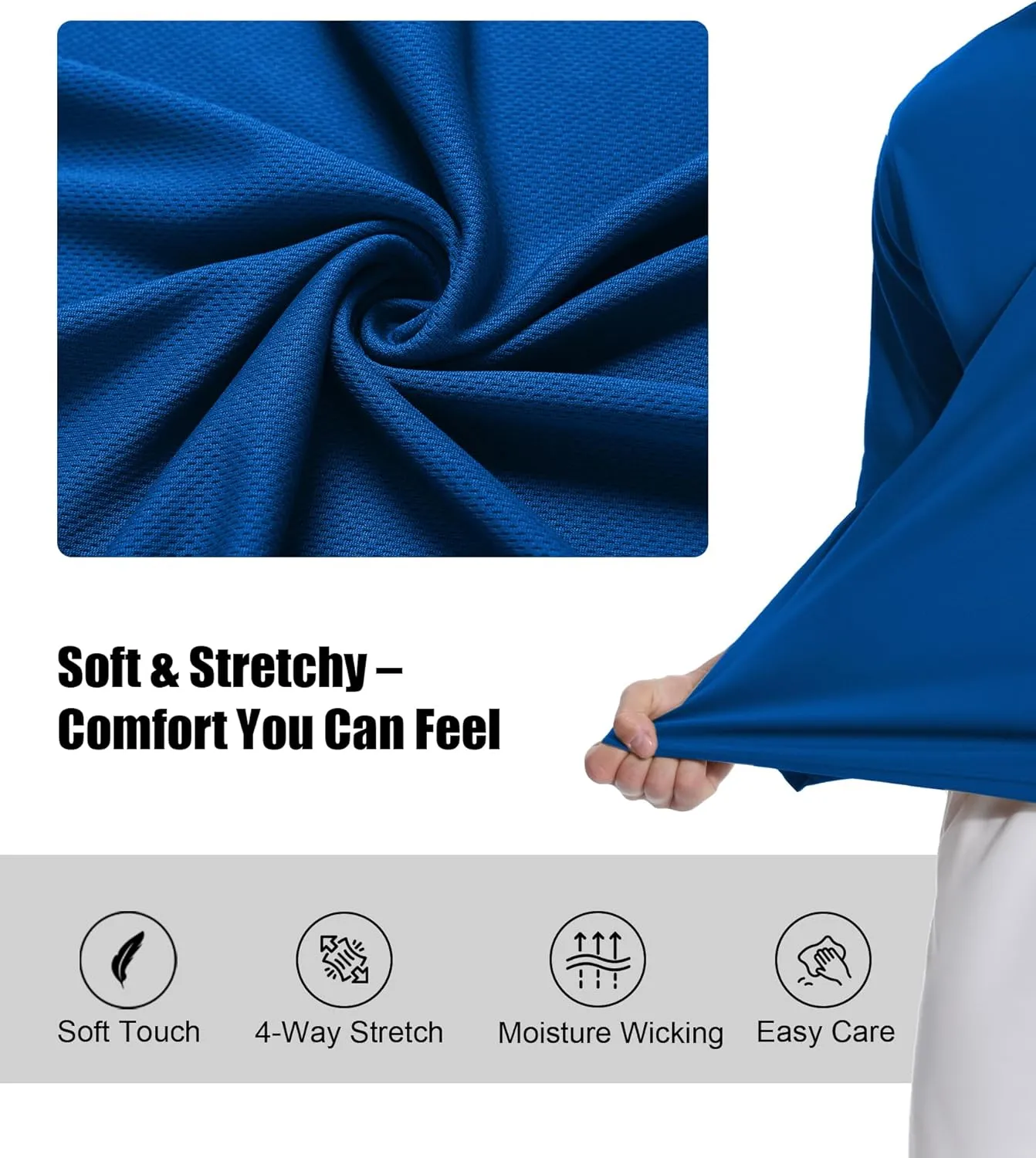 ZITY 3 Pack Long Sleeve Polo Shirts for Men with Pocket Moisture Wicking Outdoor Workwear Office Casual Collared Shirts Fall